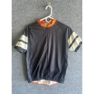 Twin Six Cycling Jersey Mens Medium Black Orange Deluxe 6 Short Sleeve Pockets